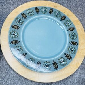 Vtg Taylor Smith Granada‎ Matador Ironstone Dinner Plate 10 1968 Blue Teal
